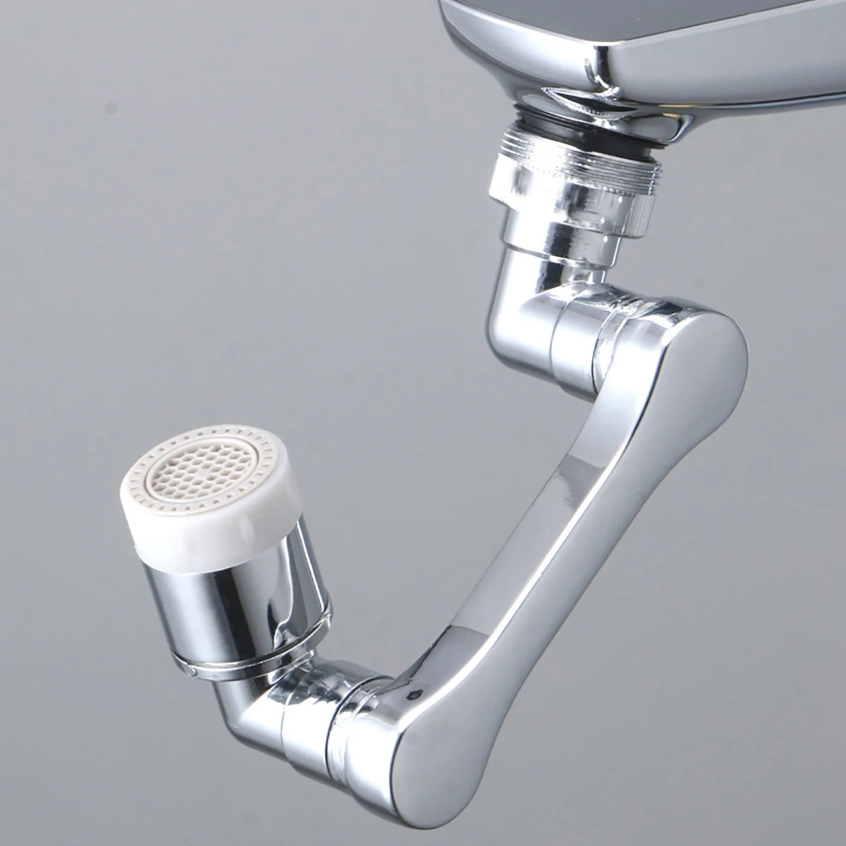 Universal 1080° Swivel Kitchen Faucet Extender with Dual Spray Modes Flexible Arm and Aerator Nozzle for Easy Sink Cleaning
