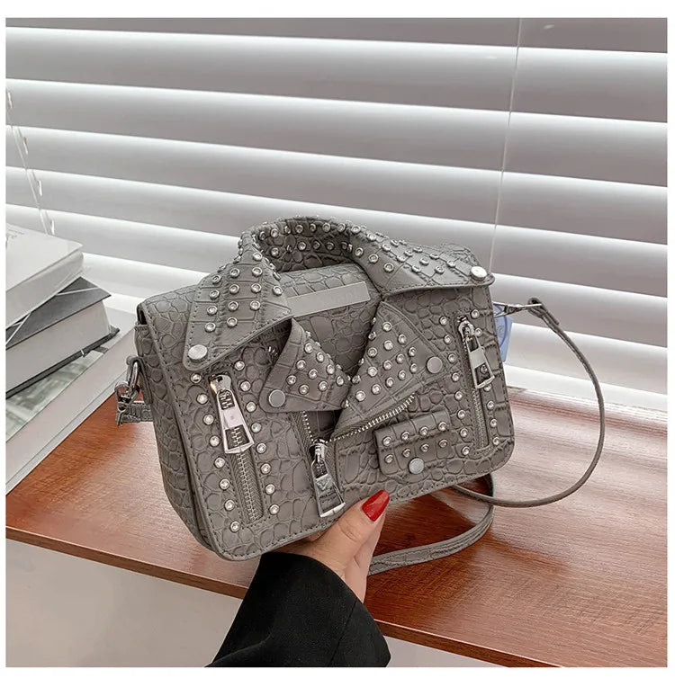Fashion Jacket Design Crossbody Bag Rivet Clothes Shape Women Handbag Purse Brand Designer Lady Shoulder Bags Luxury Women's Bag