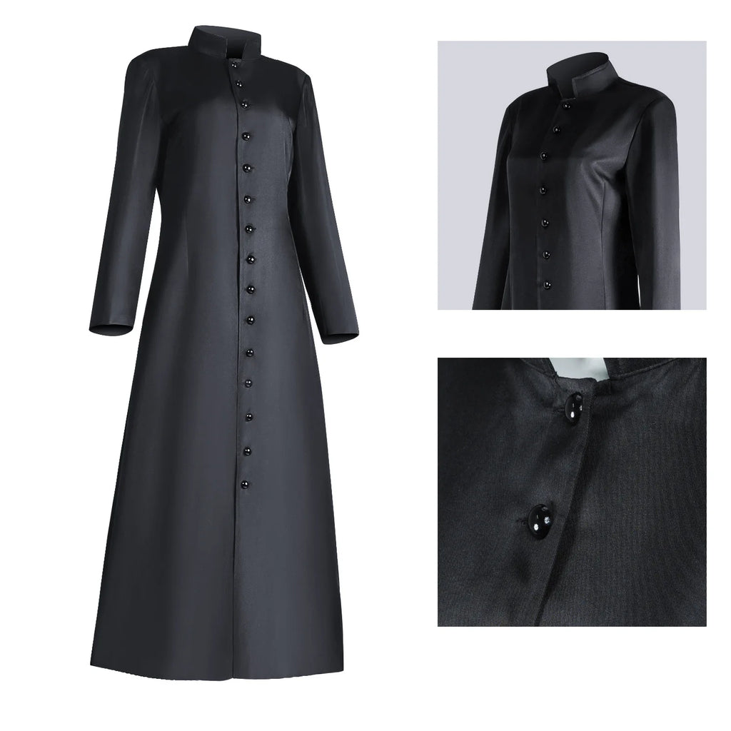 Medieval Priest Costume Long Clergy Robes Clergy Costume Pastor Minister Coat for Halloween Cosplay