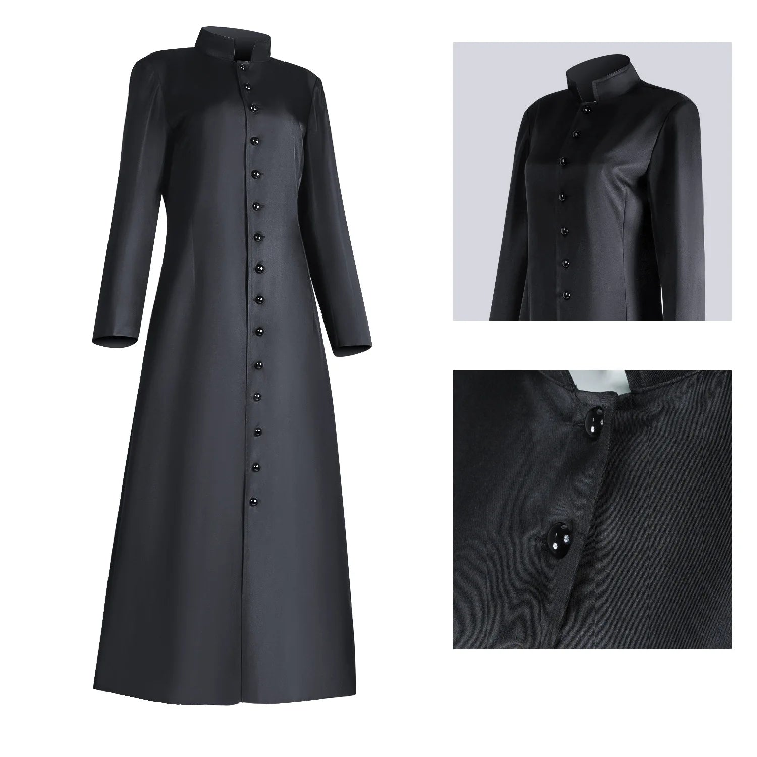 Medieval Priest Costume Long Clergy Robes Clergy Costume Pastor Minister Coat for Halloween Cosplay