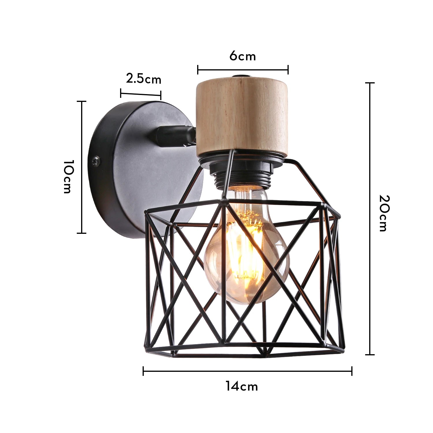LED Wooden Wall Lights Vintage Wall Lamps Bedroom Bedside Lamp Shade Modern Wall Sconce for Kitchen Restaurant E27 Home Decor