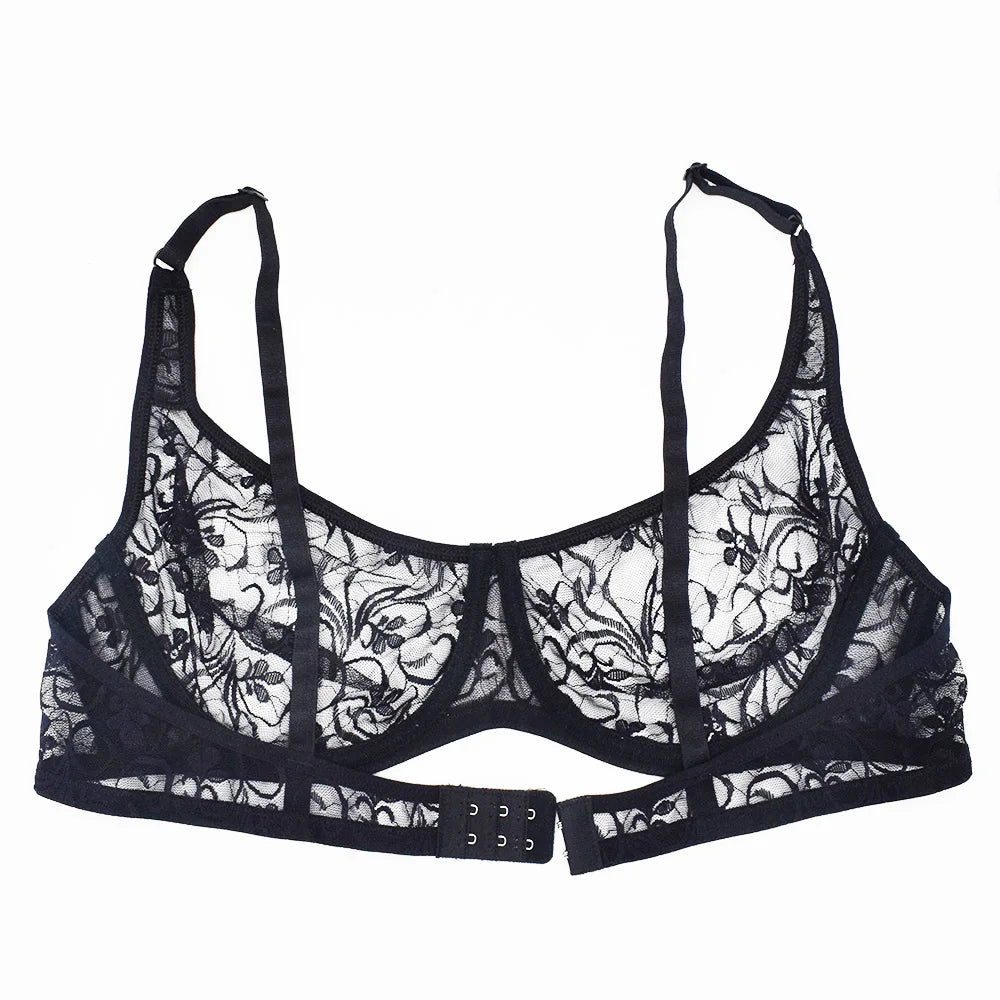 Womens Underwear Lace Bras Underwire BH Hollow Out Embroidery Elegant Casual Sexy Lingerie Tops Plus Size  Brassiere