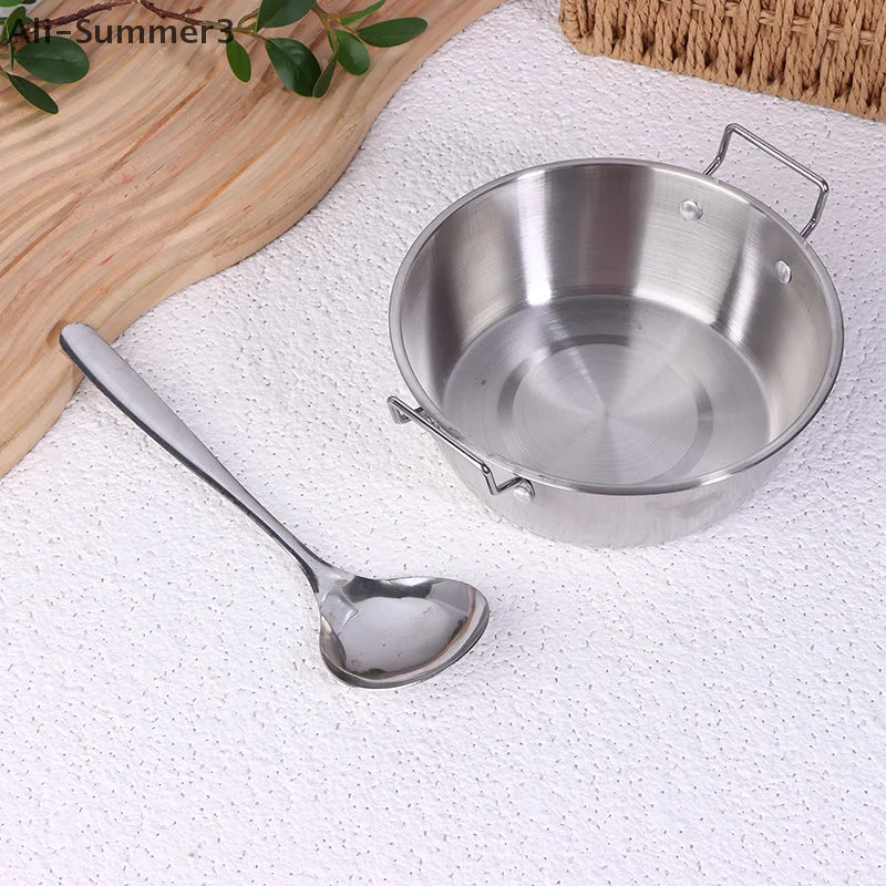 Stainless Steel Seafood Rice Pot Home Cooking Paella Pan Picnic Snack Plates Cookware Saucepan Dry Pots With Handle For Kitchen