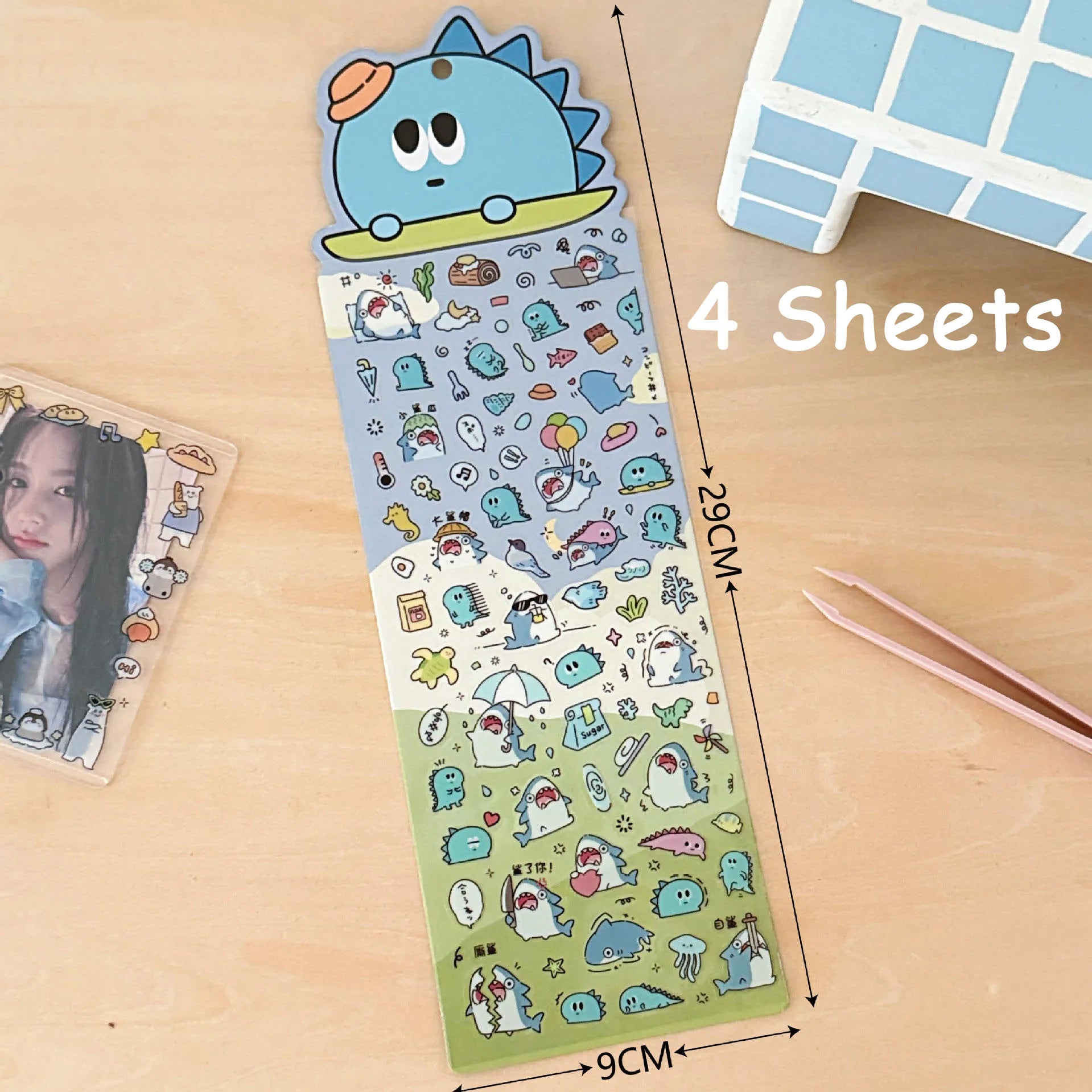 4 Sheets Stickers Cute Animal Handbooks Decorative Stickers Cute Fun Stickers
