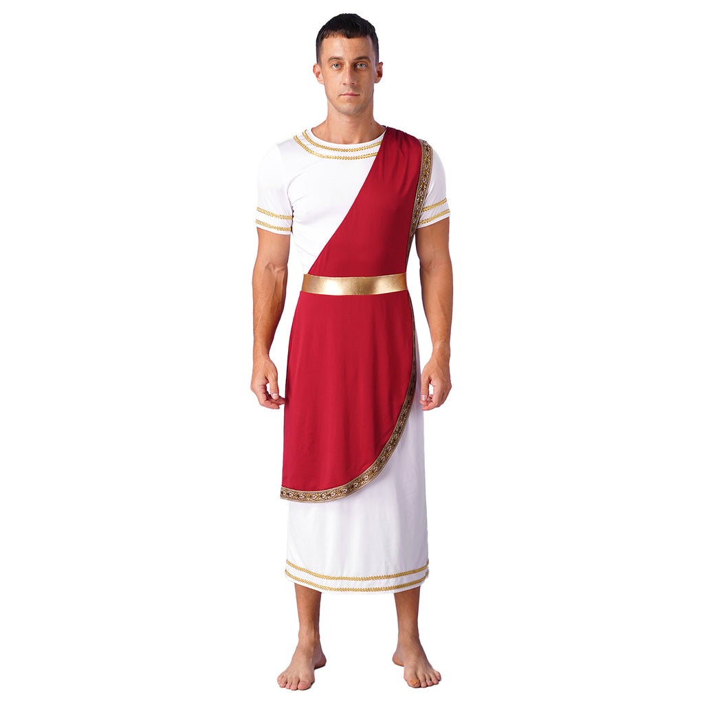 Mens Ancient Greek God Cosplay Outfit Roman Robe Costumes Ancient Greek Toga Spartan Dress Up Retro Vintage Warrior Clothing