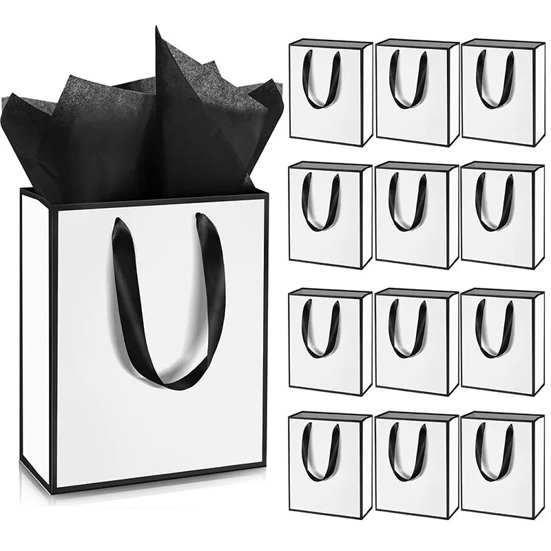 5/10/15 gift bags with handles, gold foil welcome gift bags, birthday, Christmas, wedding baby and bridesmaid gift bags