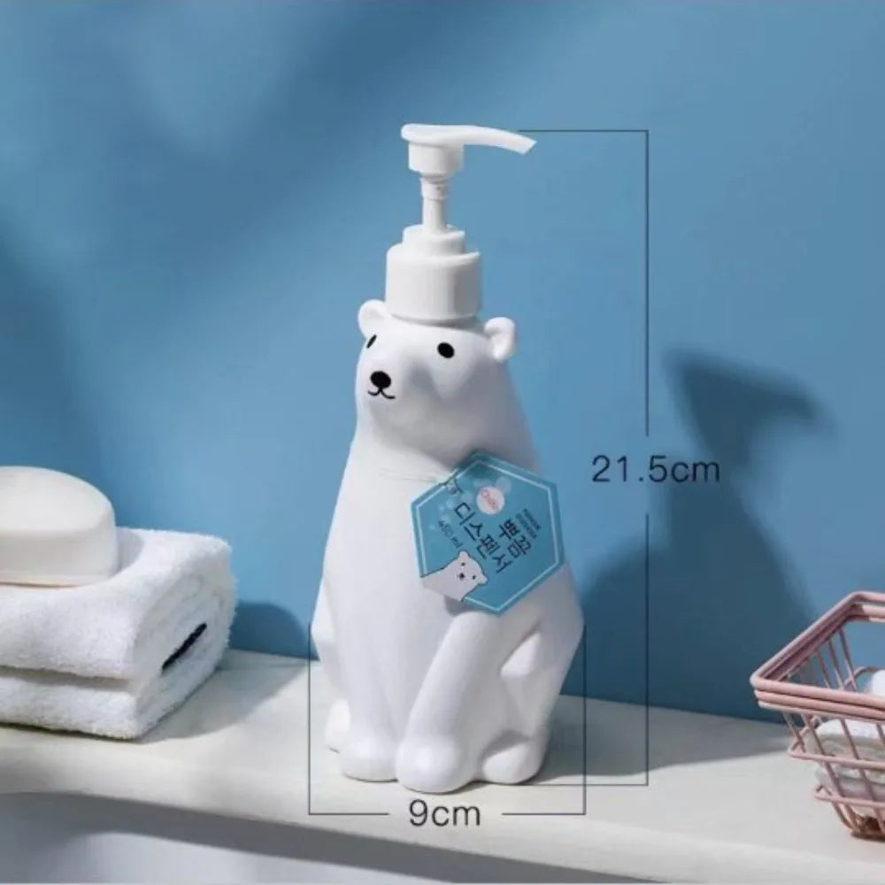 450ml Cute Bear Shape Soap Dispenser Liquid Shampoo Shower Gel Lotion Dispensing Bottle Hand Sanitizer Kitchen Press Pumps