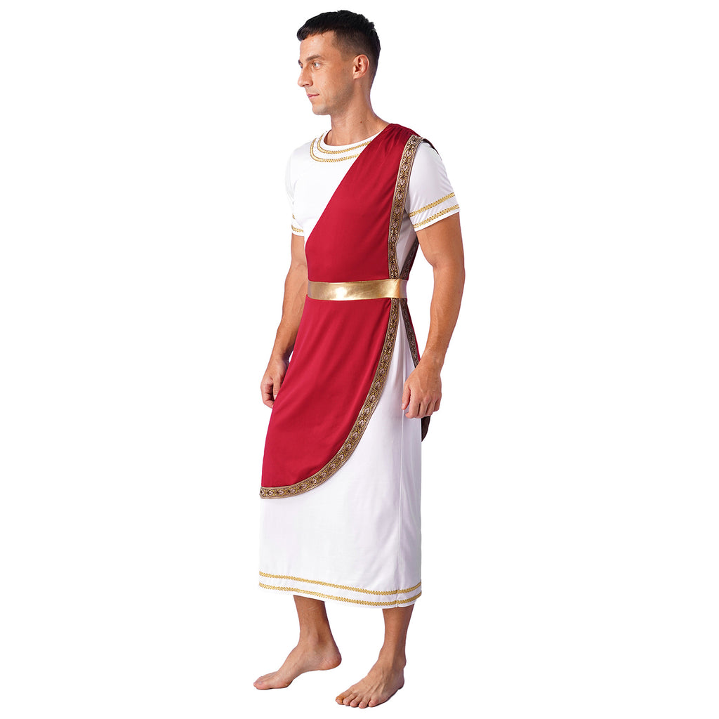 Mens Ancient Greek God Cosplay Outfit Roman Robe Costumes Ancient Greek Toga Spartan Dress Up Retro Vintage Warrior Clothing