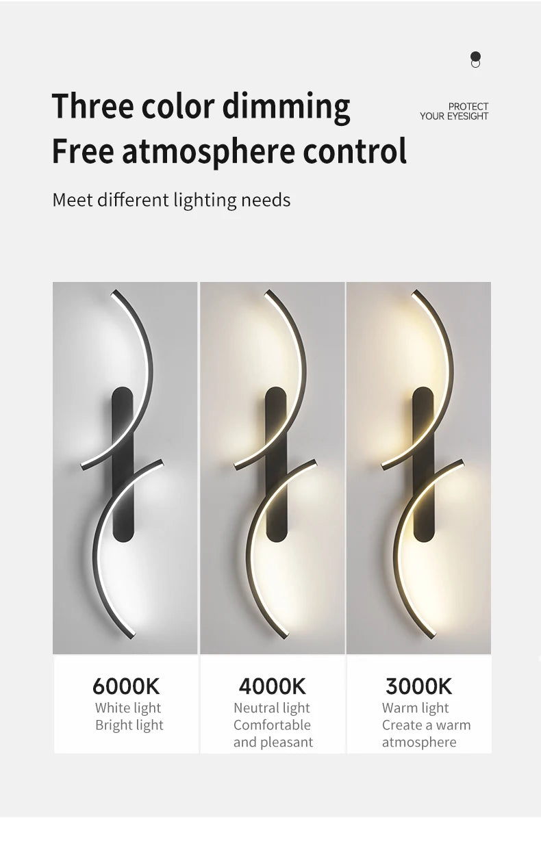 Minimalist Wall Lamp LED C Shape Wall Sconce Modern Simple for Home Decor Perfect Lighting Living Room Bedroom Hallway Office