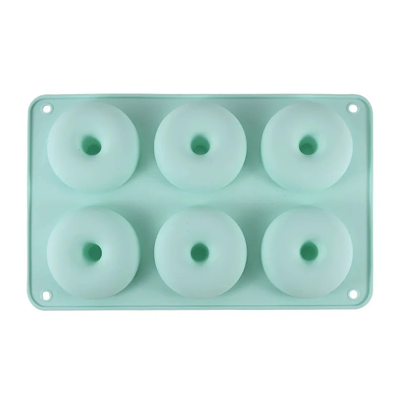 6 Hole Silicone Donut Mold Cake Mold Non Stick Bagel Pan Pastry Chocolate Muffins Donuts Heat Resistant Kitchen Accessories Tool