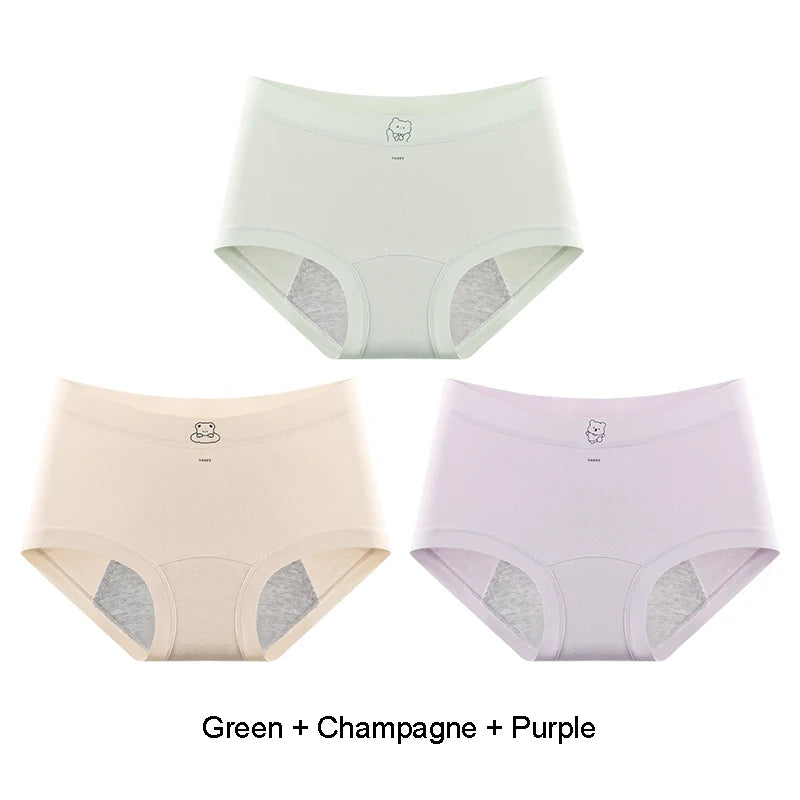 Women's Menstrual Panties Woman Reusable Menstrual Pads Period Underwear Women's Cotton Briefs Menstruation Sexy Super Absorbent