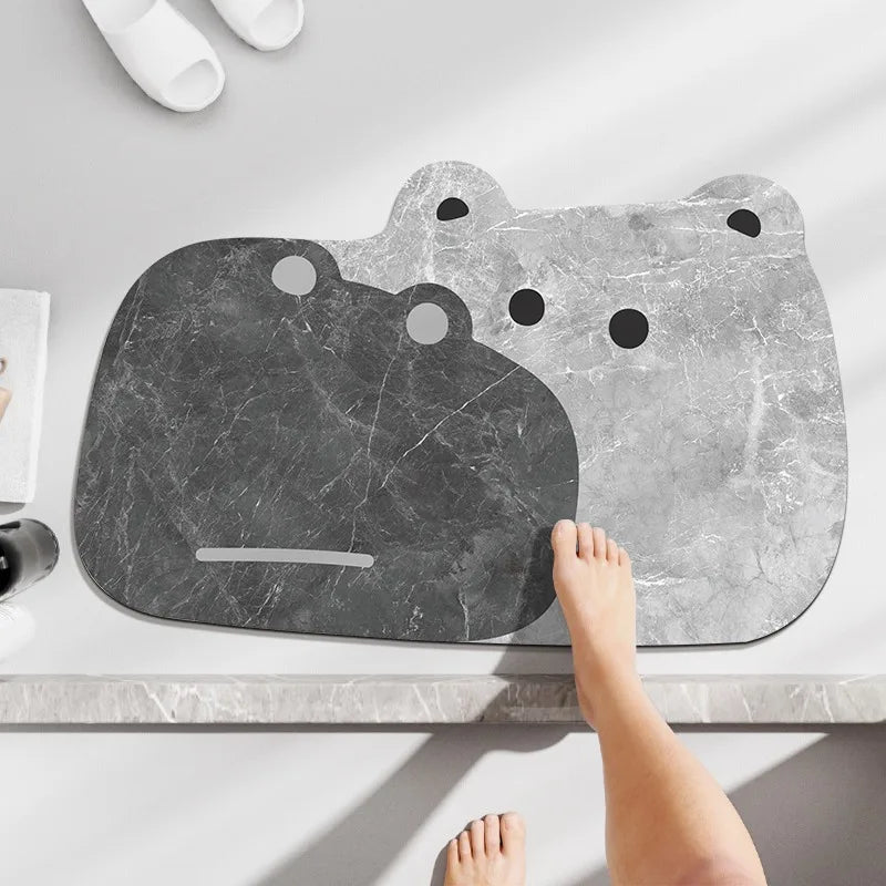 Bathroom Carpet Non-slip Water-absorbent Dirt-resistant Floor Mat Cute Animal Head Pattern Rug Irregular Size Home Decor Mats
