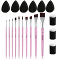 10Pcs Face Brush ，3pcs Finger Sponge Case Daubers Foam and 6pcs Paint Sponges for Oil Acrylics Watercolor Rock Canvas Painting