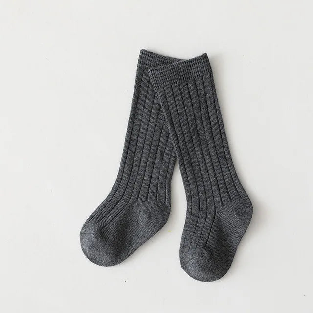 Baby Boys Girls Knee High Long Socks Cotton Breathable Stripe Soft Kids Sock Children School Uniform Socks For 0-8Years