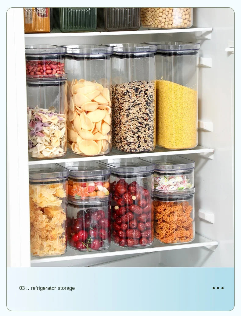 Large Capacity Sealed Jar Kitchen Cabinet Organizer Grain Soybean Nuts Storage Refrigerator Crisper Strong Plastic Sealed Tank