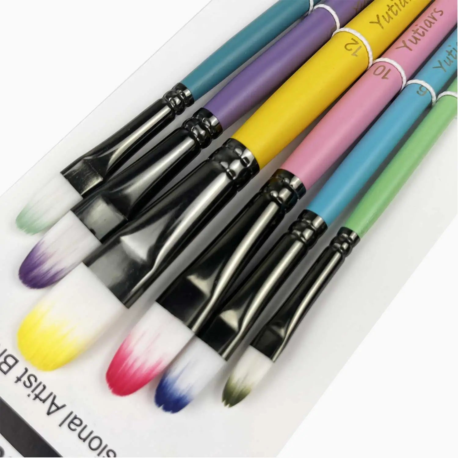 6 Pieces Paint Brush Set Artist Series Suitable for Artists and Beginners for Acrylic Painting Oil Watercolor Gouache