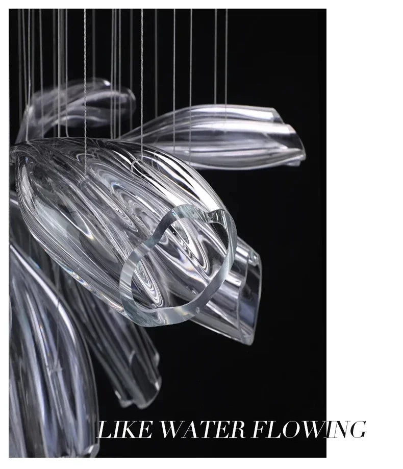 Italian Creative Petal Glass Pendant Lamp Modern Chandelier For Living Room BedroomKitchen Luxury Home Decor Lustre Hanging Lamp