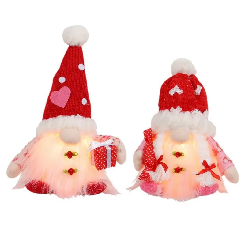 Valentine's Day Decorations Glowing Gnome Faceless Doll Ornaments Plush Knitted Love Faceless Dolls Holiday Party Surprise Gift