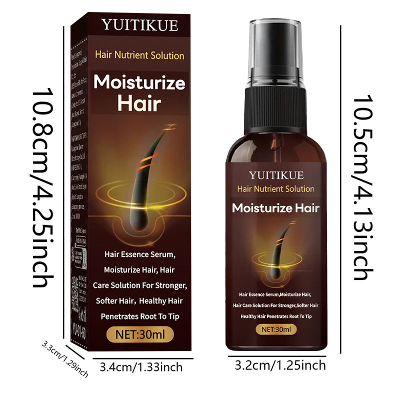 Hair Essence Nutrient Spray 30ml - Deeply Moisturizes & Strengthens Hair, for Stronger Softer Hair, Root to Tip Care