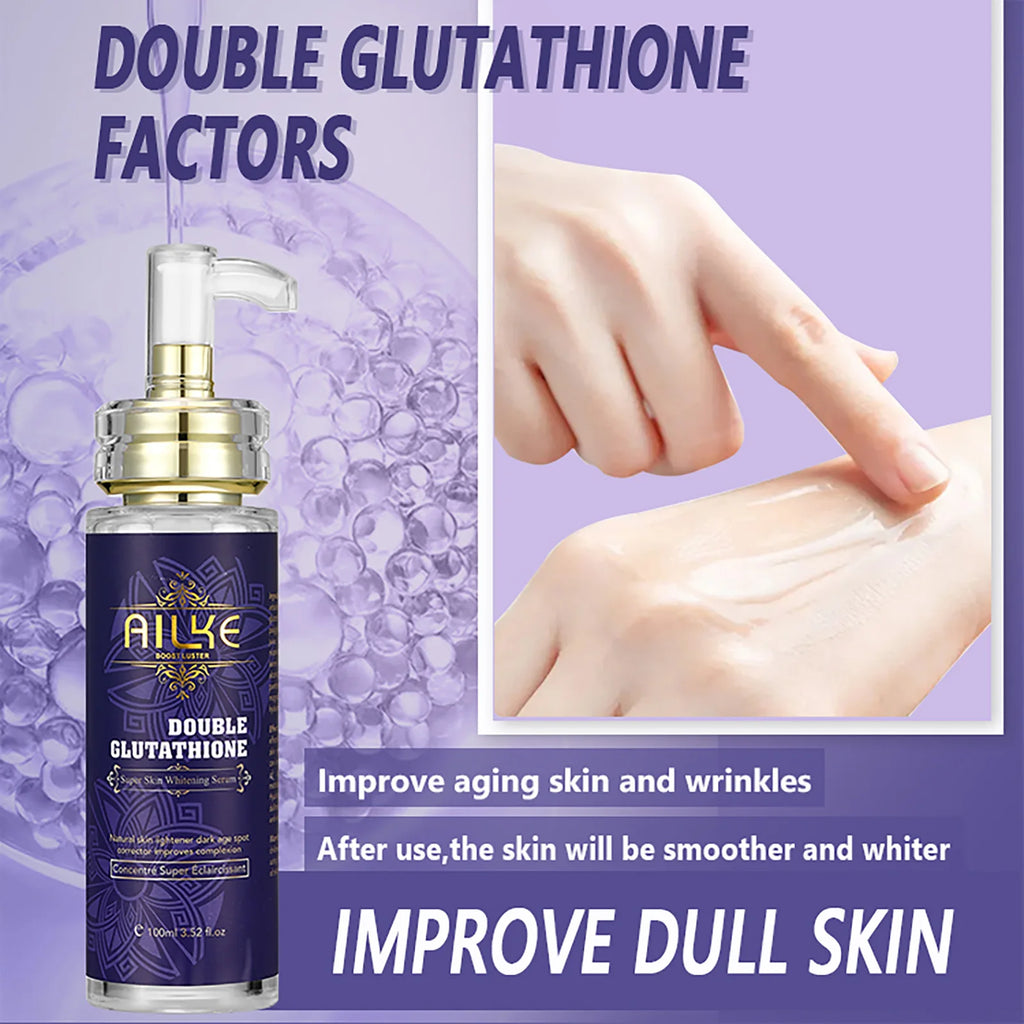 AILKE Double Glutathione Whitening Daily Skin Care, Clean Skin, Lightening, Even Toning, Remove Melanin, For All Skin Types
