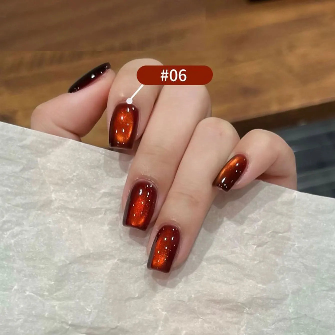 10ML 1-10PCS Sunrise Cat Eye Nail Glue Popular Winter Red Colors Silk Glass Bead Chasing Light Magnet Cat Eye Nail Polish Gel