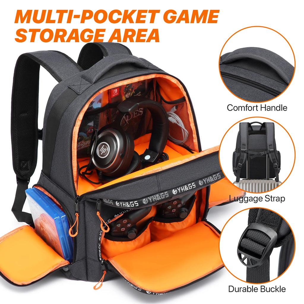 Backpack Compatible with Xbox Series X/S Console Bag with Separate Storage Room Console Headset Pockets for Gaming Accessories