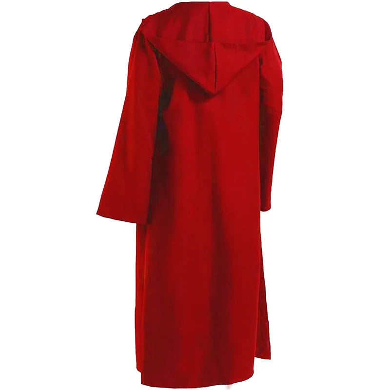 Halloween Festival Costumes Solid Long Robe Cosplay Costumes Abayas Hooded Punk Style Cloak Medieval Gothic Cape Novelty