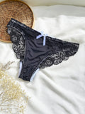 Plus Size Women's Underwear, Fashionable, Soft, Close-Fitting, Seamless, Comfortable, Sexy, Lace Trim, Contrasting Color, Thin Edge, Breathable Women's Briefs