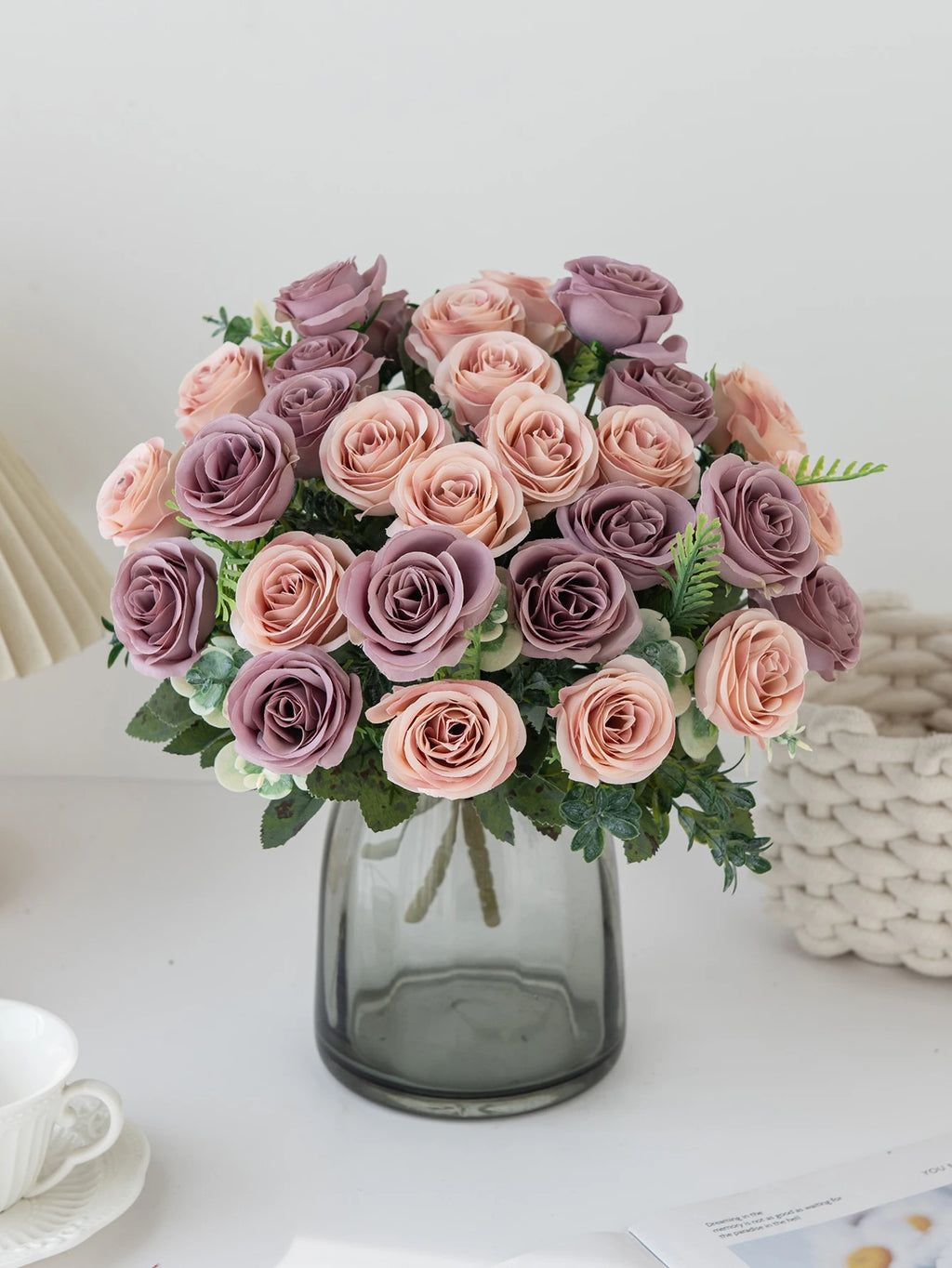 Artificial Flowers Nordic Rose Silk Wedding Home Bridal Bouquet Outdoor Courtyard Table Decoration Party DIY Gift Shooting Props