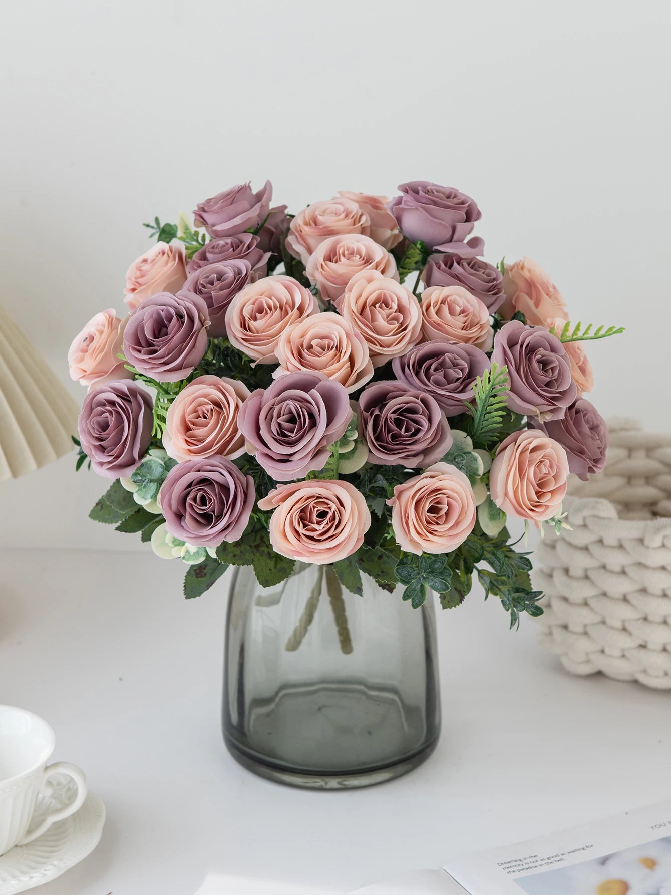 Artificial Flowers Nordic Rose Silk Wedding Home Bridal Bouquet Outdoor Courtyard Table Decoration Party DIY Gift Shooting Props