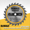 DEWALT DT20420-QZ Circ Saw Blade Cordless Framing 115 X 9.5 MM 24T Saw Blade for Rapid Cutting Power Tool Accessories DT20420