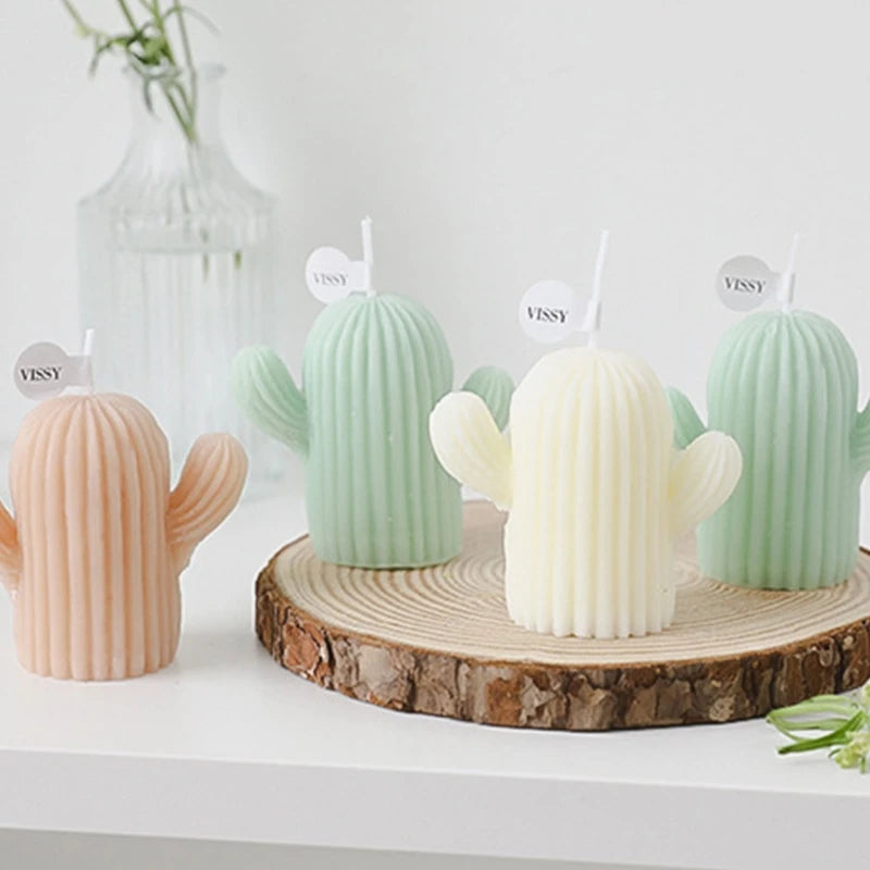 Small Cactus Scented Wax Candles Ornament for Home Bedroom Office Wedding Party Decoration for Cre