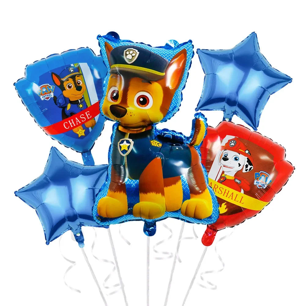 Skye Paw Patrol  Birthday Party Decoration Kids Shower Boys Girls Tableware Supplies Tablecloth Balloon Cake Topper Straw
