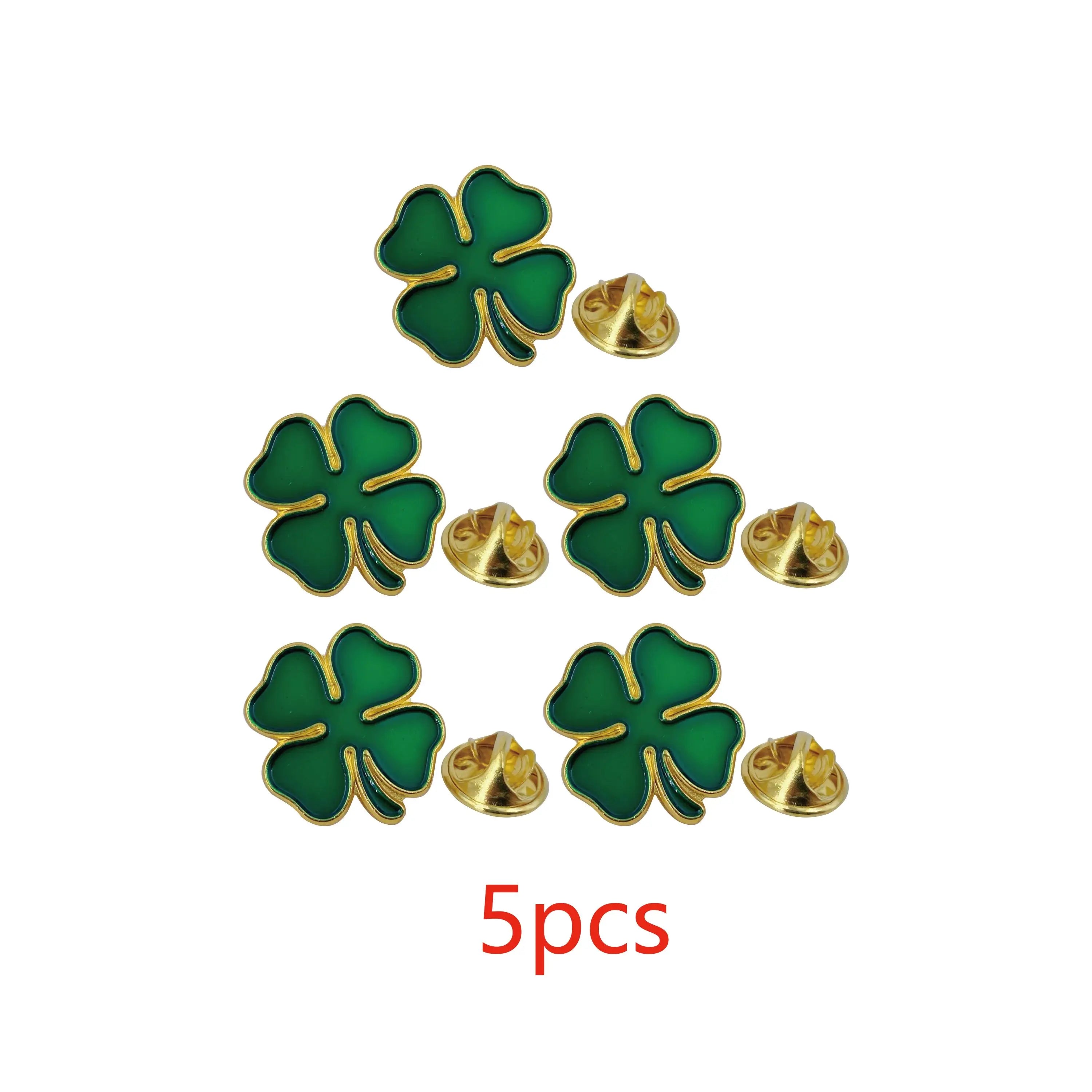 St. Patrick's Day pin small green enamel Four leaf clover lapel pin brooches pins badge Ireland Irish Souvenir gift bulk