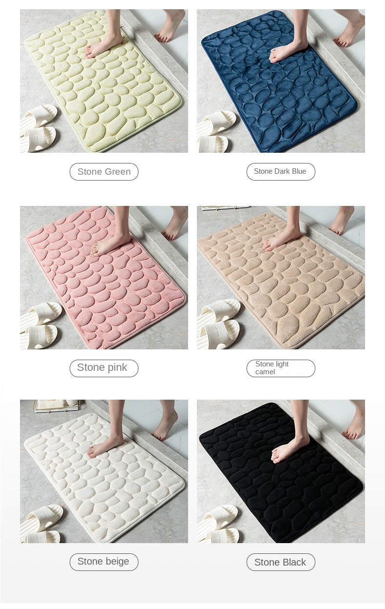 Mat Non-slip Carpets Cobblestone Embossed Bathroom Bath In Wash Basin Bathtub Side Floor Rug Shower Room Doormat Memory Foam