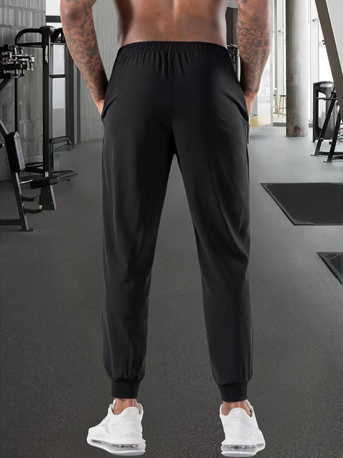 Men's Summer Sports and Casual Trousers Single-Piece Set, Leggings Trousers, Thin, Comfortable Fabric, Zipper Design, Suitable for Home Leisure, Sports, Running Exercise, Daily Work Clothing