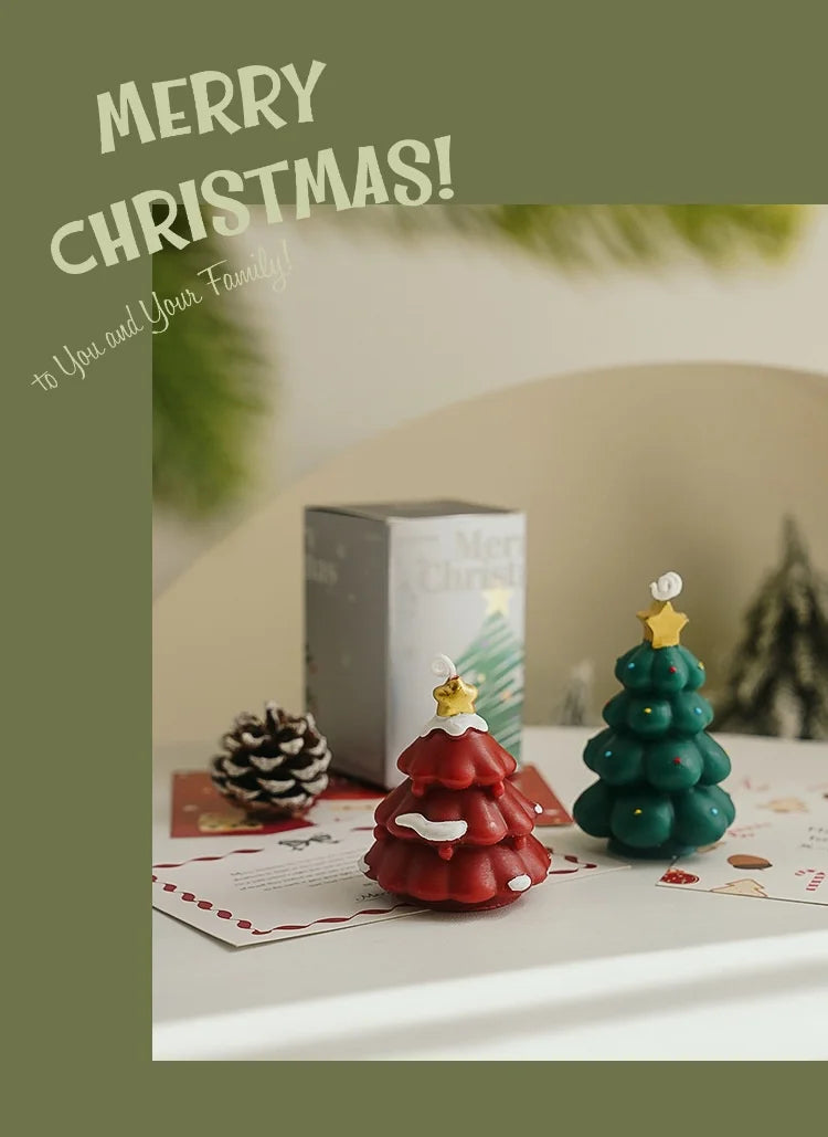 Cute Christmas Tree Scented Candles Handmade Fragrance Creative Ornaments Aromatherapy Xmas Gifts Birthday Gift Home Decor