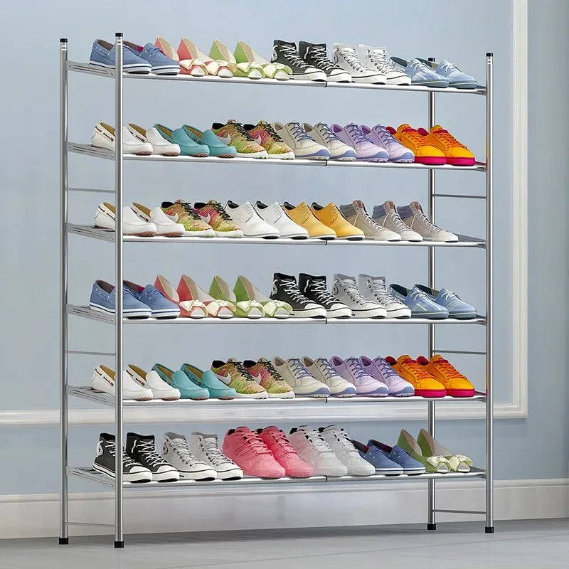 Shoe Rack Organizer Metal Iron of Expandable and Adjustable Shoes Organizer 18-36 Pairs Shoes Stackable Shoe Shelf for Doorway
