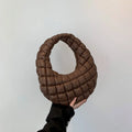 Quilted Embroidered Thread Women's Bag Pleated Cloud Mini Handbags Down Padded Lightweight Clutch Bag Cotton Small Shoulder Bags