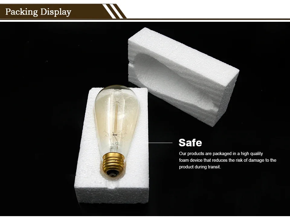 Vintage Edison LED Filament Bulb E27 220V 4W Dimmable Amber Glass ST64 G80 G95 G125 T185 A19 Retro Incandescent Lamp for Home