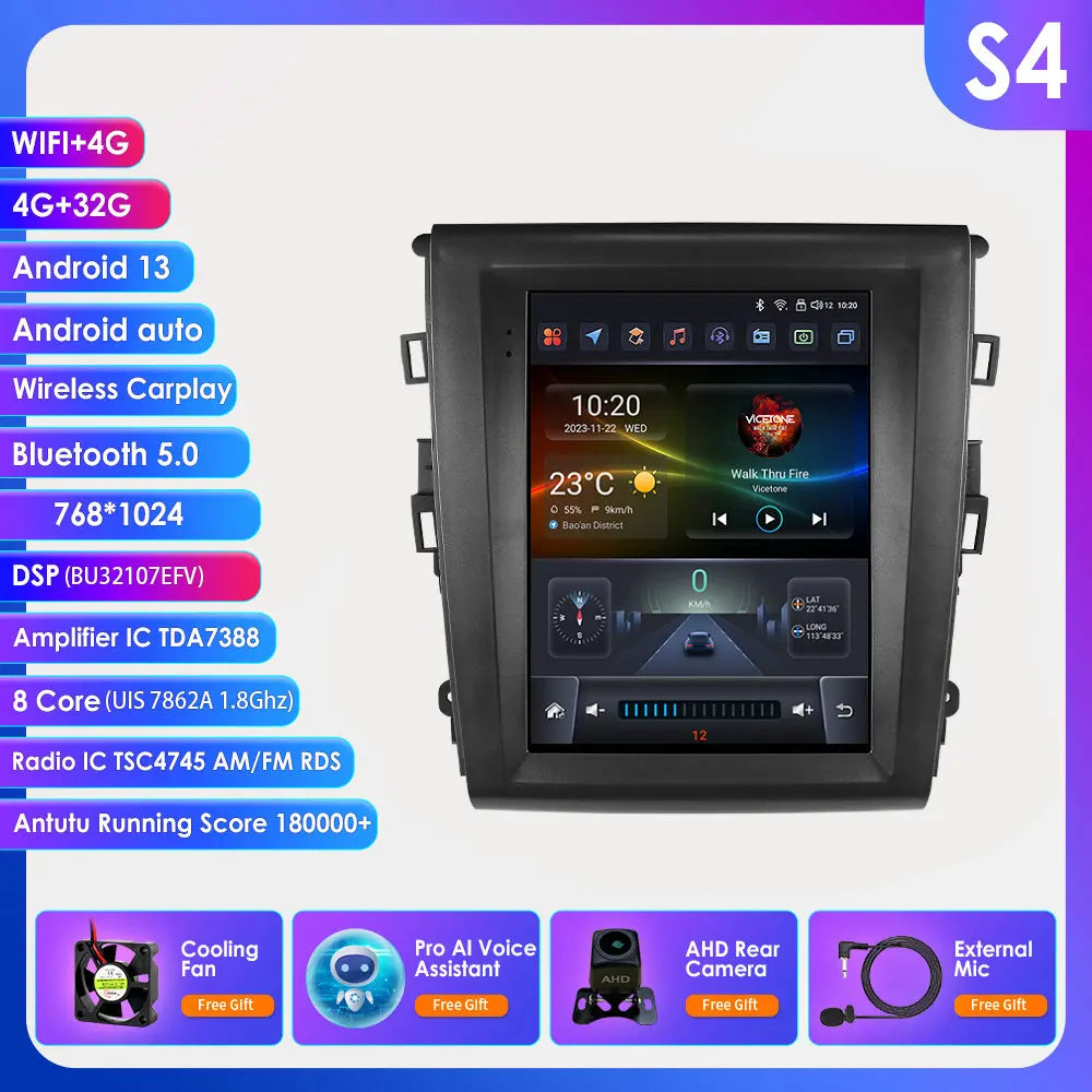9.7"Carplay Android Auto Car radio for Ford Fusion Mondeo mk5 2013-2019 multimedia car intelligent systems GPS navi Screen Audio