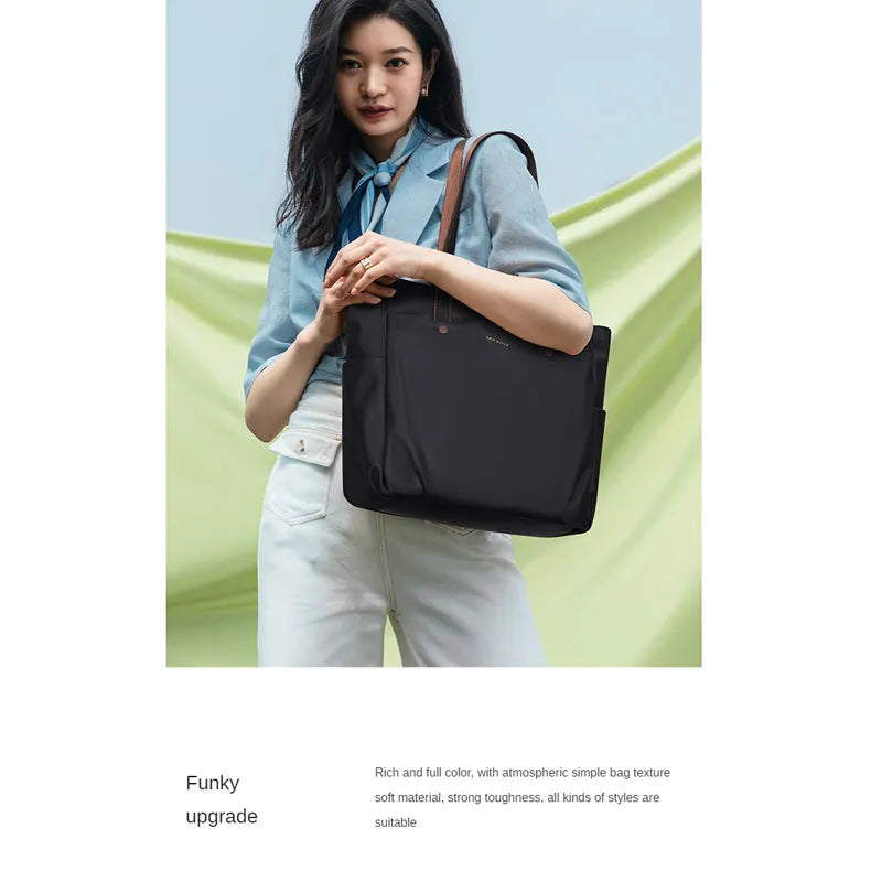 GOLF Women's Shoulder Bag Urban Commuter Large Capacity Computer Tote Bag Lightweight Travel Simple Design for College Students