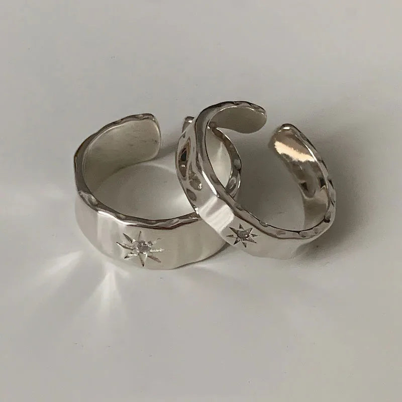 Star Couple Models Adjustable Ring Men And Women Simple Index Finger Rings Light Luxury Tide Cool Pair Of Rings Jewelry Gift