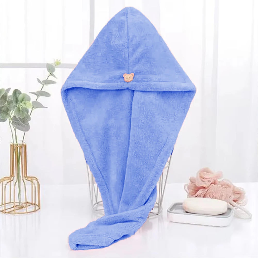 Women Long Hair Quick-Dry Hair Towel Soft Microfiber Towels Shower Cap Towel Bath Hats for Women Dry Hair Cap Lady Turban Head