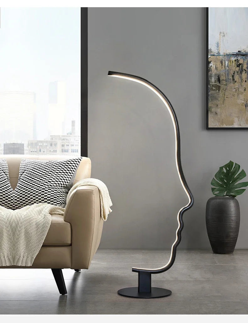 Nordic Human Face Led Floor Lamp For Living Room Bedroom Bedside Standing Light Modern Home Decor Indoor Lighting Lustre Fixture
