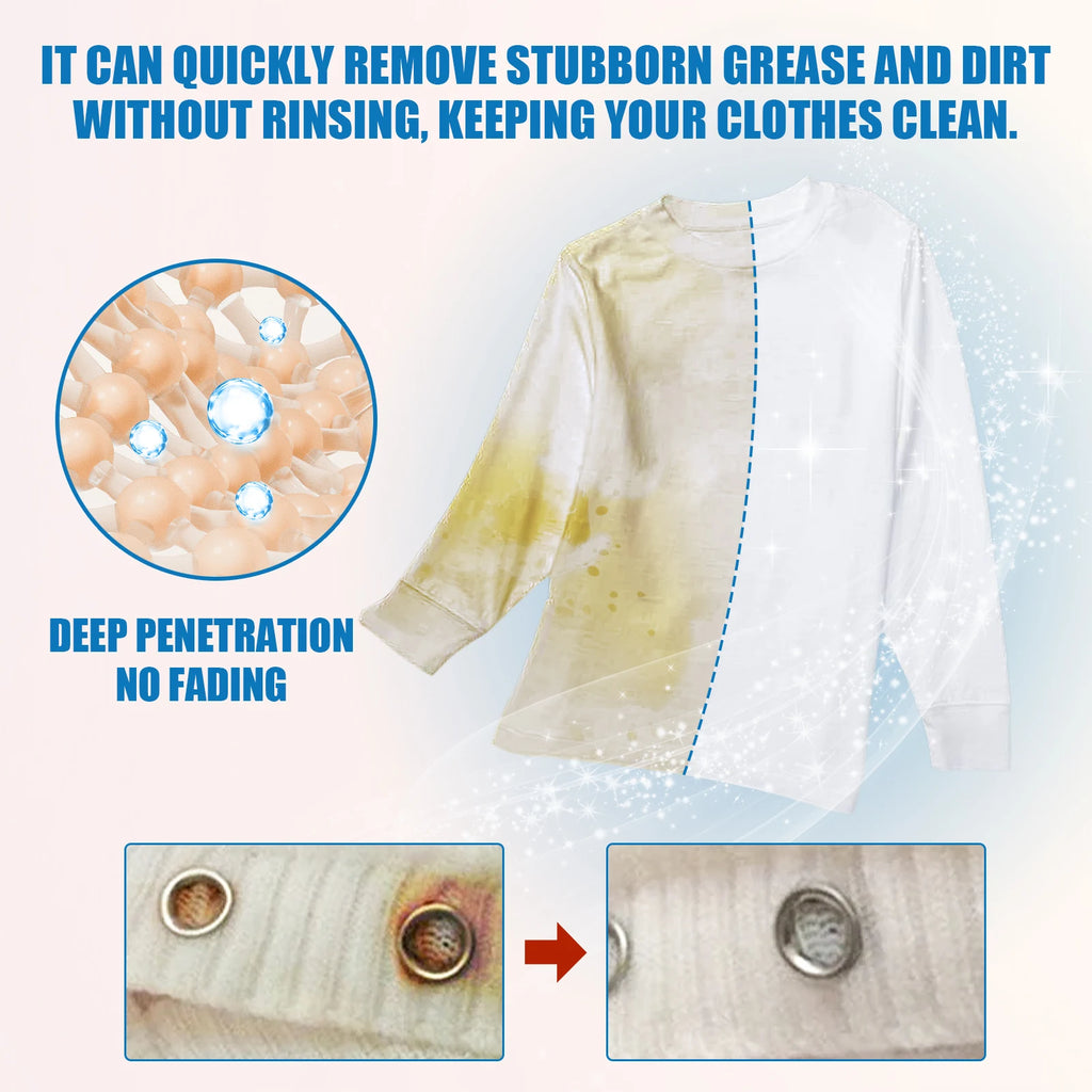 Professional Clothing Cleaner - Removes Stubborn Stains, Oil & Yellowing, Dry Cleaning Formula