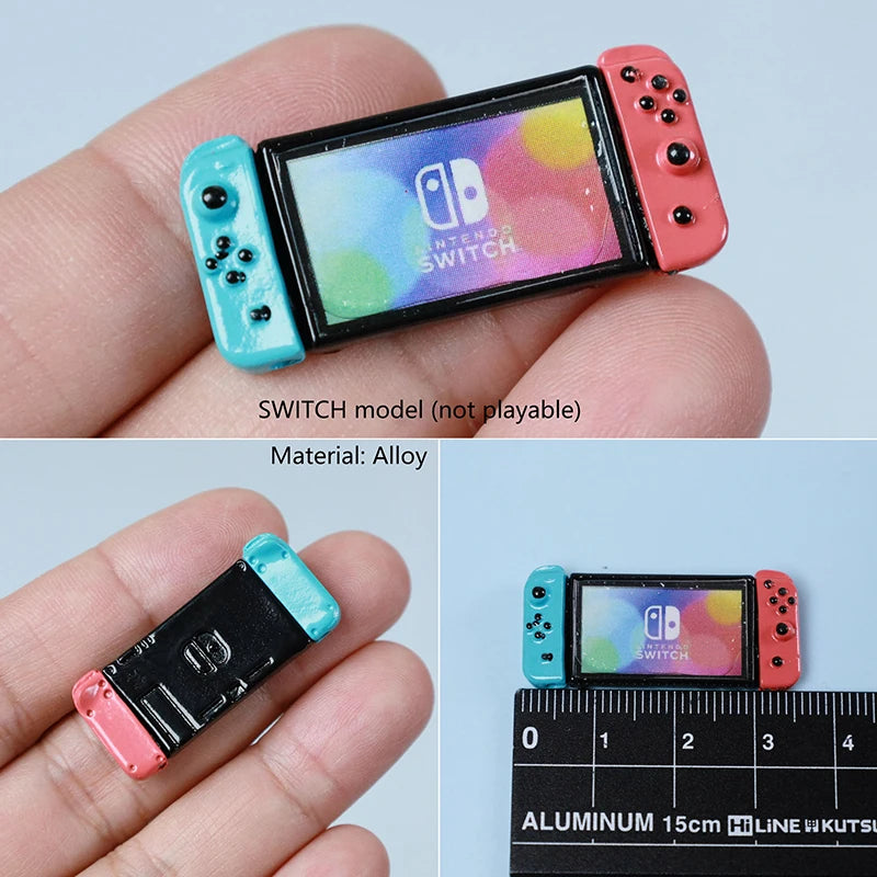 Dollhouse Compatible Miniature Game Console Model, Ideal for Decoration and Prop Photography