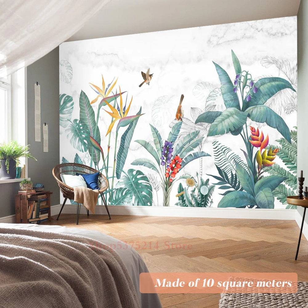 Baby Kids Room Decorative Wallpaper Jungle Animals Printed Wall Wallpapers For Nursery Room Renovation Elephant Giraffe Custom