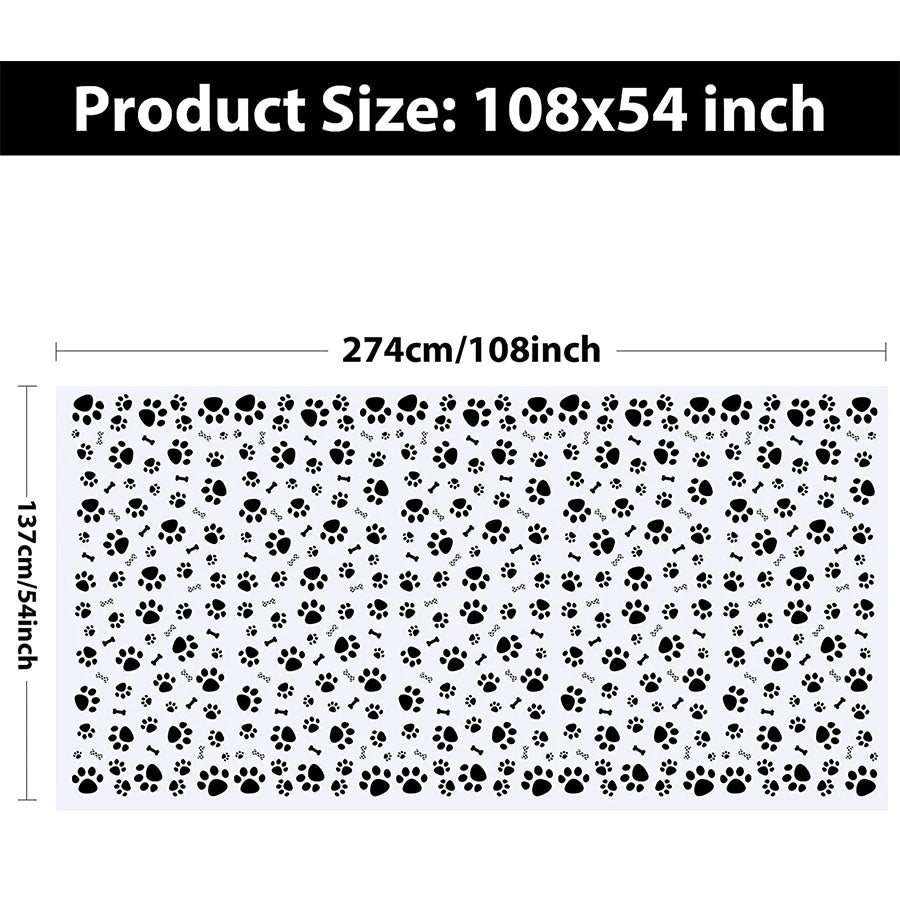 Puppy Themed Birthday Party Decorations Plastic Table Cover for Arts Dog and Cat Paw Party Supplies Disposable Tablecloth