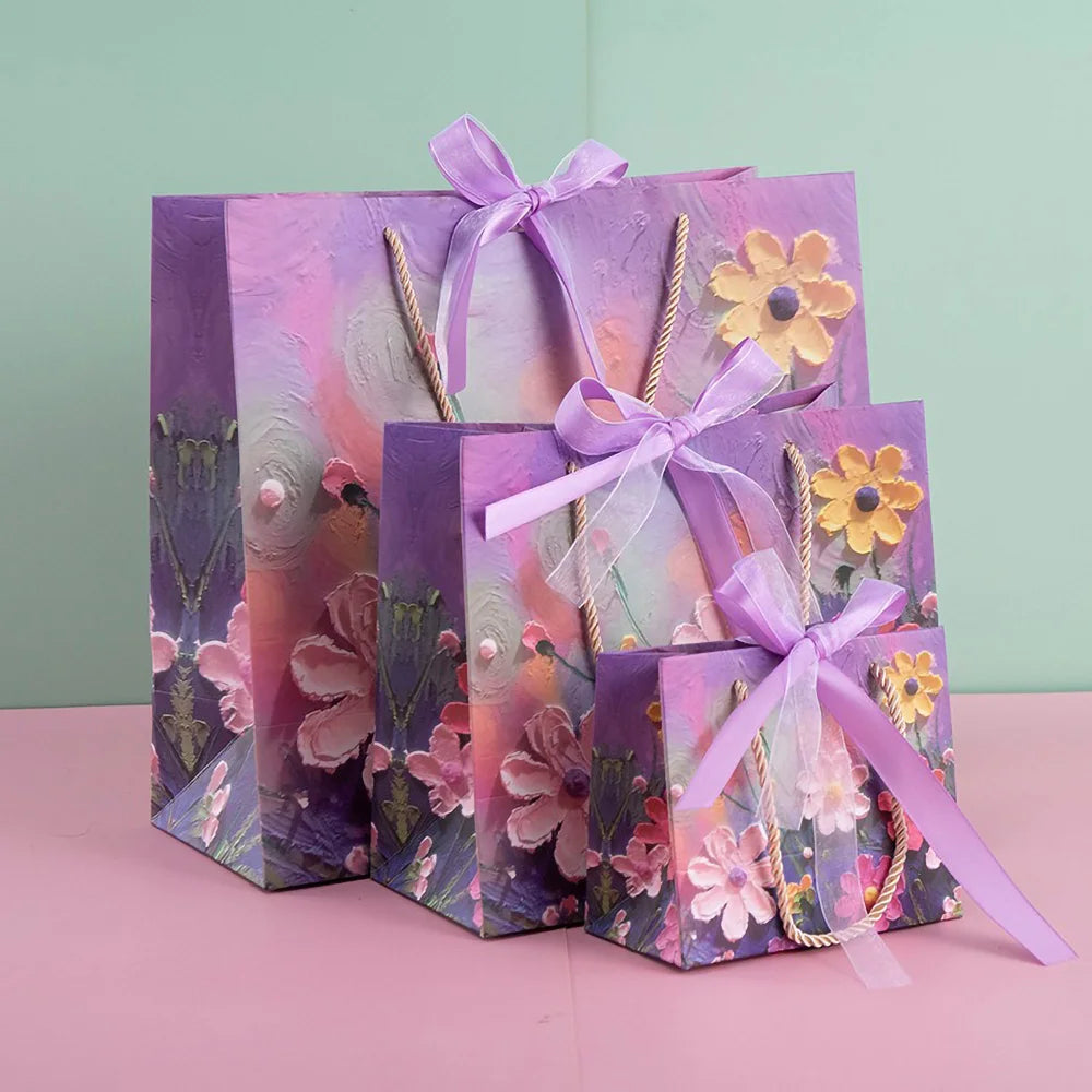 Holiday Party Ceremony Gift Paper Bag With Handle Handbag Teachers' Day New Year Wedding Guest Children Candy Colored Packaging